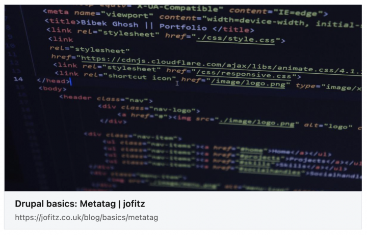 Social media preview